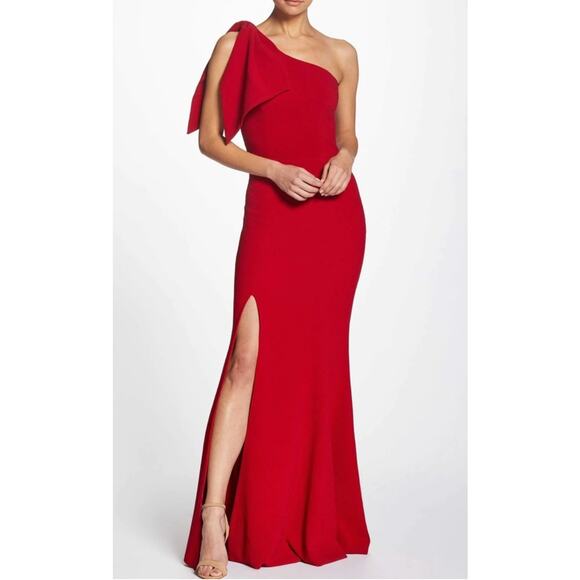 Dress the Population Formal Dress Georgina Gown Maxi One Shoulder Red Size XL - Picture 1 of 12